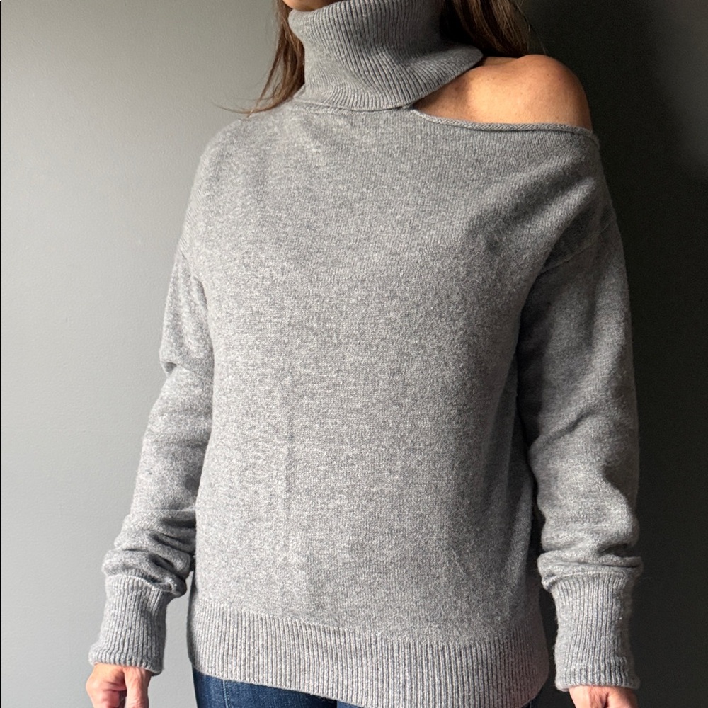 PAIGE Gray Off-Shoulder Sweater